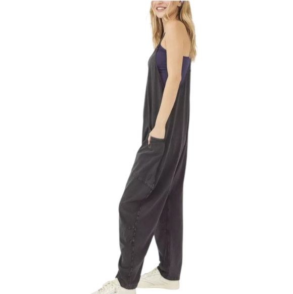 Free People Movement Hor Shot Onies Jumpsuit Black/Gray Oversized Size M - Picture 2 of 8